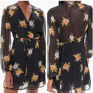NWOT Urban Outfitters Bleecker Sheer Sleeve Wrap Dress